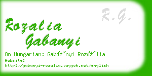 rozalia gabanyi business card